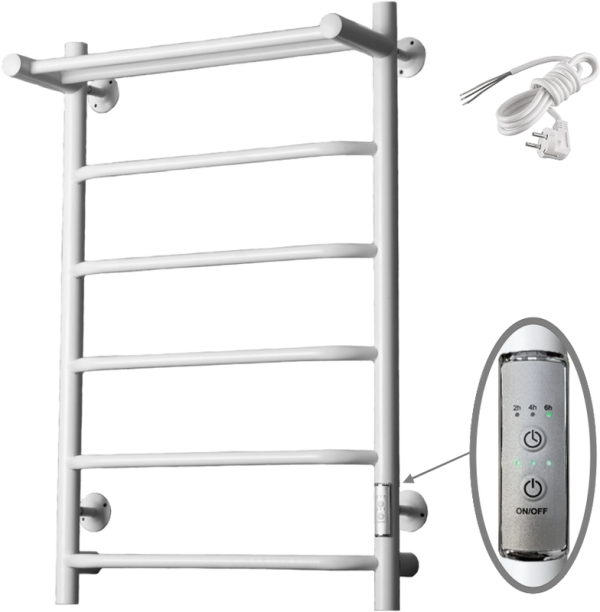 Полотенцесушитель электрический Тругор Пэк сп 6 П 80х50 с выключателем, белый