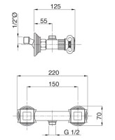 Смеситель для душа Cezares Olimp DS 03/24 O