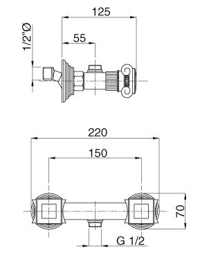 Смеситель для душа Cezares Olimp DS 03/24 O