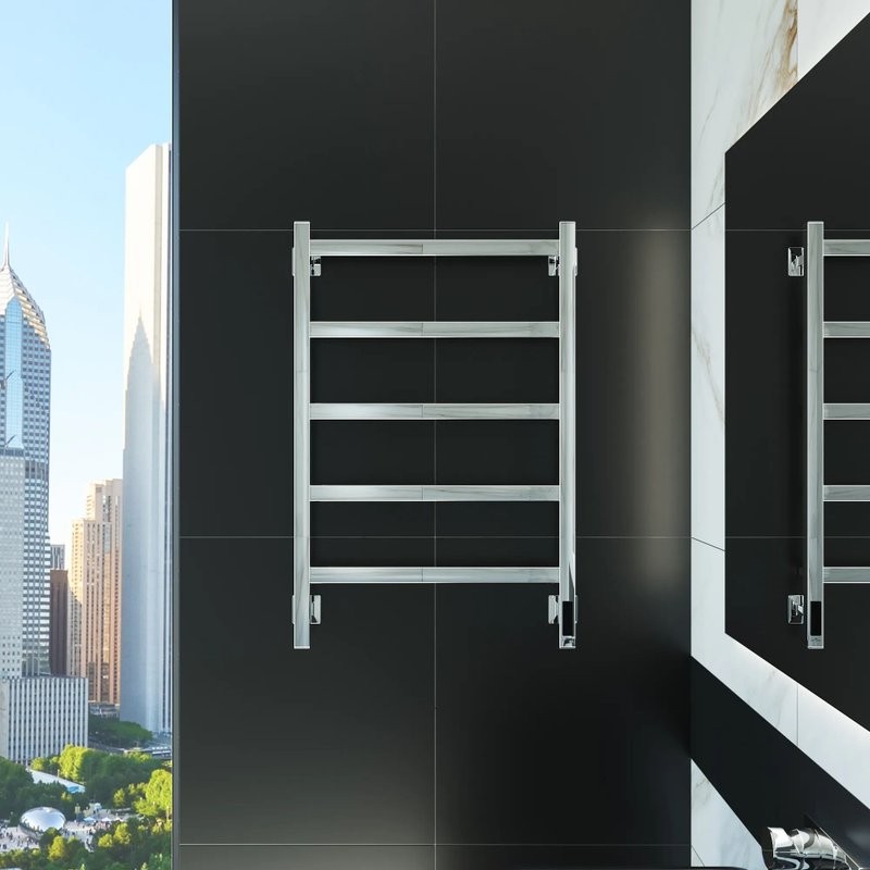 Полотенцесушитель электрический Grota Soffi K 530х800 NP EL 80x55 см, подключение справа, слева, скрытое подключение справа, глянцевый хром, лесенка