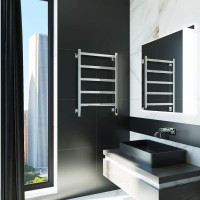 Полотенцесушитель электрический Grota Soffi K 530х800 NP EL 80x55 см, подключение справа, слева, скрытое подключение справа, глянцевый хром, лесенка