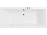 Акриловая ванна Excellent Pryzmat Slim Soft 180x80 см, встраиваемая, с гидромассажем, белая, с каркасом, со сливом-переливом, фурнитура бронза