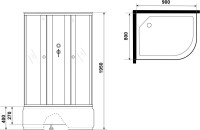 Душевая кабина Niagara Promo P90/80/40L/MT/BK 90х80 см, без крыши, L