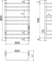 Полотенцесушитель электрический Indigo Brace LCBLE80-50BRRt черный муар