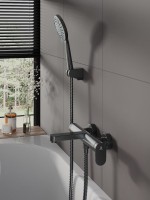 Смеситель для ванны с душем Agger Sweet A2710055 оружейная сталь матовая Смеситель для ванны с душем Agger Sweet A2710055 оружейная сталь матовая