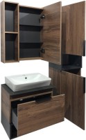 Зеркало-шкаф Comforty Штутгарт 60, дуб тёмно-коричневый