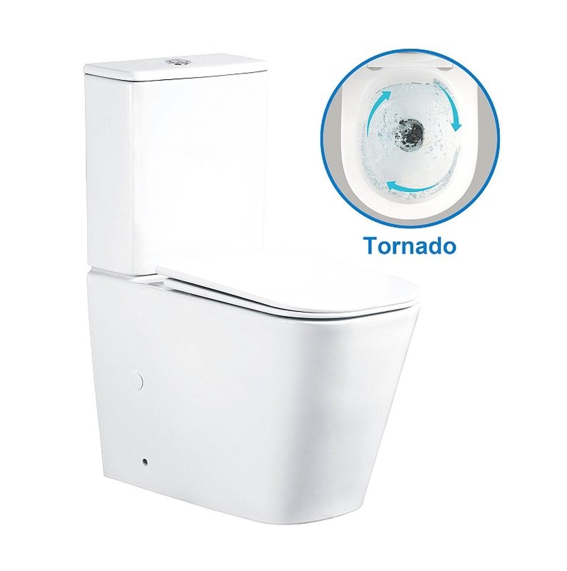 Унитаз-компакт напольный AZARIO Esconda AZ-1255A глянцевый белый