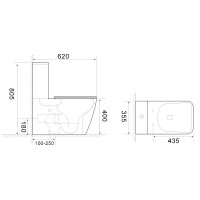 Унитаз-компакт напольный AZARIO Esconda AZ-1255A глянцевый белый