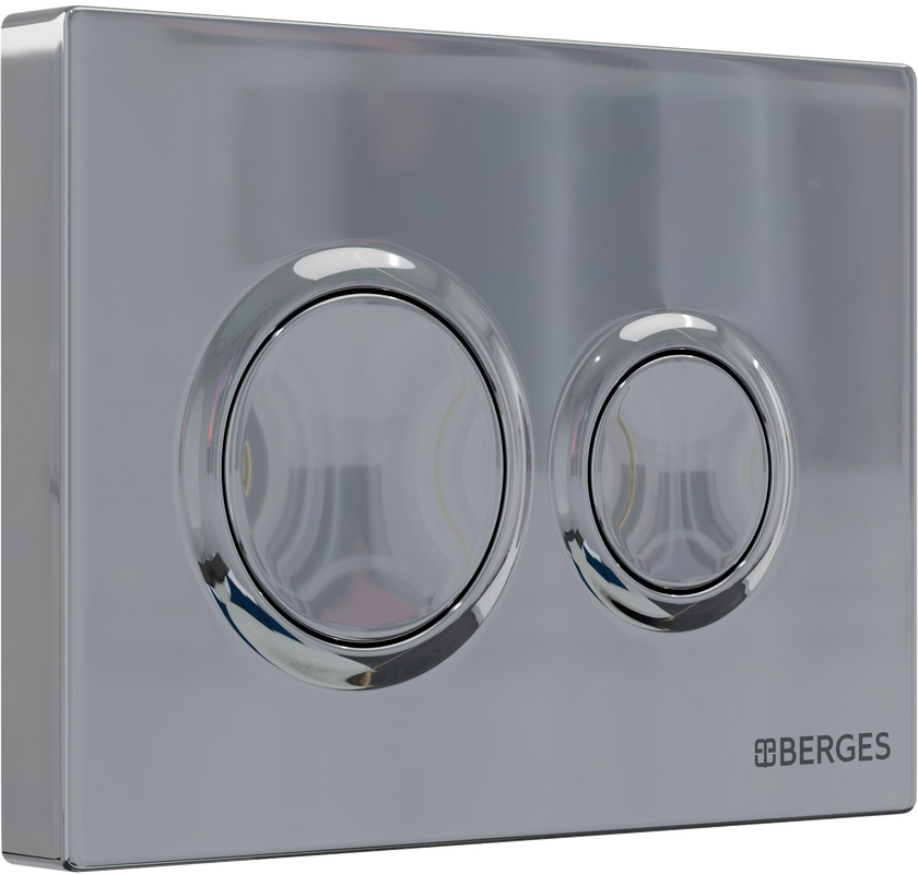 Система инсталляции для унитазов Berges Novum O3 с кнопкой смыва, хром глянец