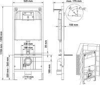 Система инсталляции для унитазов Berges Novum O3 с кнопкой смыва, хром глянец