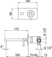Смеситель для раковины Webert Living LV830606015 С ВНУТРЕННЕЙ ЧАСТЬЮ