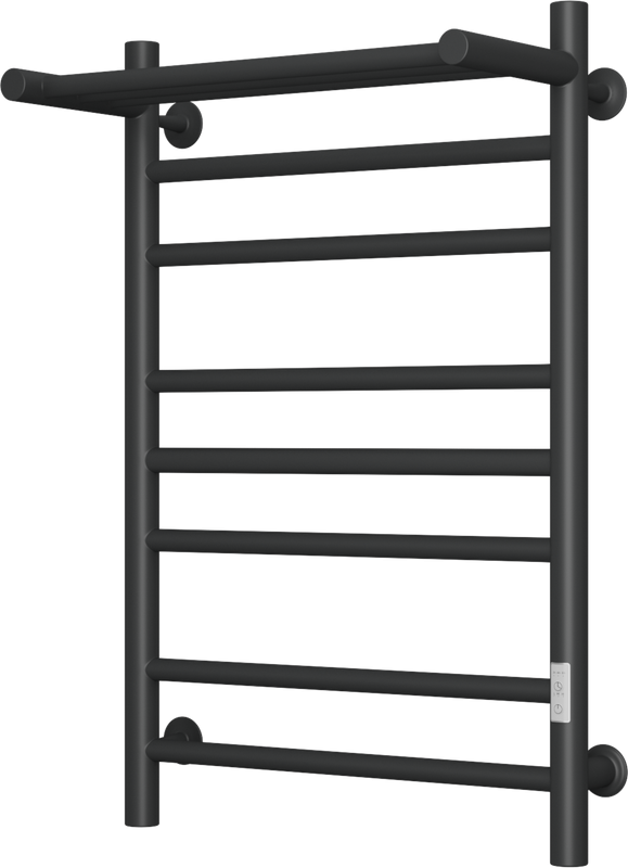 Полотенцесушитель электрический Bauedge M0023 50х80 R черный матовый, с полкой