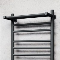 Полотенцесушитель электрический Bauedge M0023 50х80 R черный матовый, с полкой