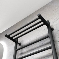 Полотенцесушитель электрический Bauedge M0023 50х80 R черный матовый, с полкой