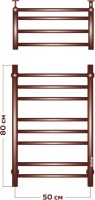 Полотенцесушитель электрический Bauedge M0023 50х80 R черный матовый, с полкой