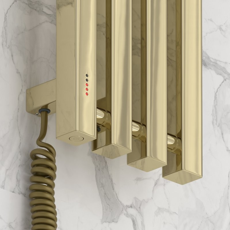 Полотенцесушитель электрический Сунержа Сатерленд 4.0 020-0854-1215 120x20 см, подключение слева, скрытое подключение слева, шампань, I-образный