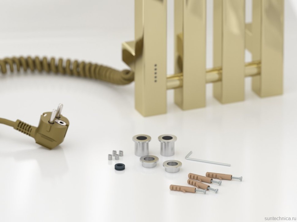 Полотенцесушитель электрический Сунержа Сатерленд 4.0 020-0854-1215 120x20 см, подключение слева, скрытое подключение слева, шампань, I-образный