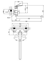 Смеситель с длинным изливом для ванны AZARIO Alanti AZ-K1732B черный матовый