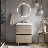 Мебель для ванной комнаты Vigo Cross 60 напольная, 2 ящика, светлое дерево