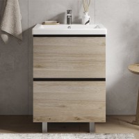 Мебель для ванной комнаты Vigo Cross 60 напольная, 2 ящика, светлое дерево