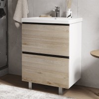 Мебель для ванной комнаты Vigo Cross 60 напольная, 2 ящика, светлое дерево