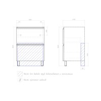 Мебель для ванной комнаты Vigo Cross 60 напольная, 2 ящика, светлое дерево
