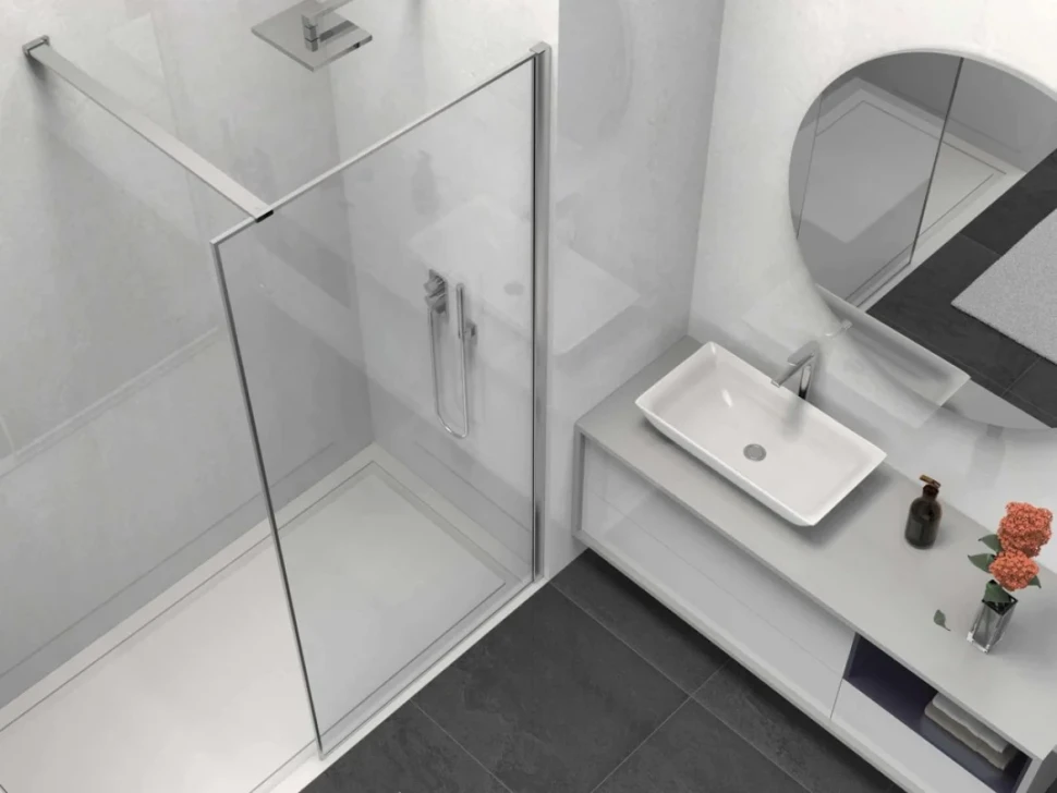 Душевая перегородка Walk-In VSW-1HS100CL, 1000*2000, хром, стекло прозрачное