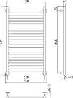 Полотенцесушитель водяной Стилье Универсал-53 00653-1050 95x55 см, глянцевый хром, лесенка