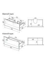 Тумба с раковиной Grossman Виста 58 напольная, 2 ящика, белый глянец