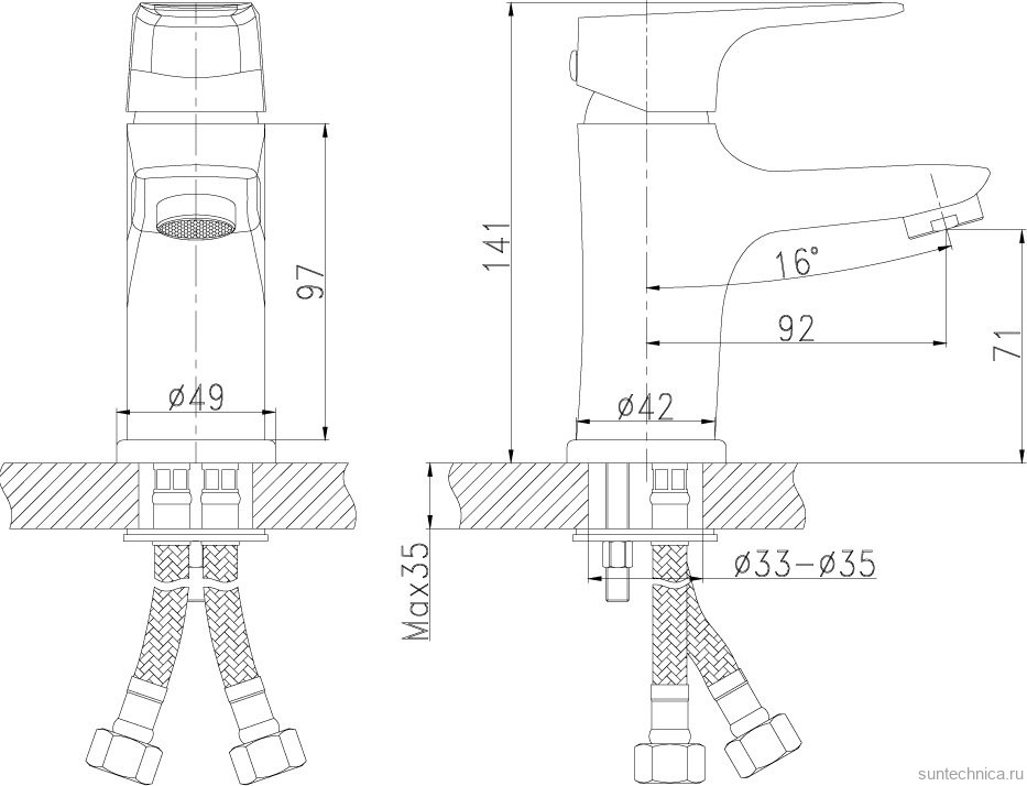 Смеситель для раковины Rossinka RS31 RS31-11