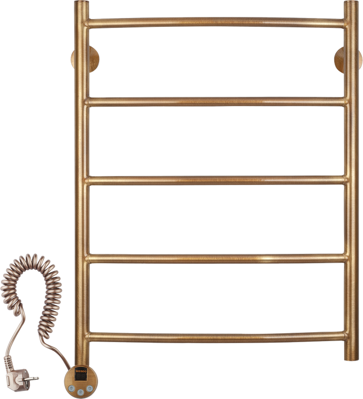 Полотенцесушитель электрический Secado Милан 1 75x55 см, подключение слева, бронза, лесенка, латунь