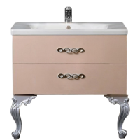Тумба с раковиной Armadi Art NeoArt 80 капучино с ручками Wave хром, с ножками