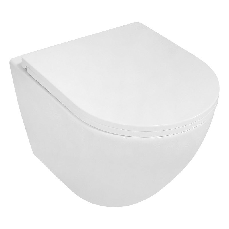 Унитаз подвесной AZARIO Blanco AZ-9003WT безободковый, с микролифтом, глянцевый белый