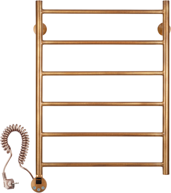 Полотенцесушитель электрический Secado Триада 1 плюс 85x55 см, подключение слева, бронза, лесенка, латунь