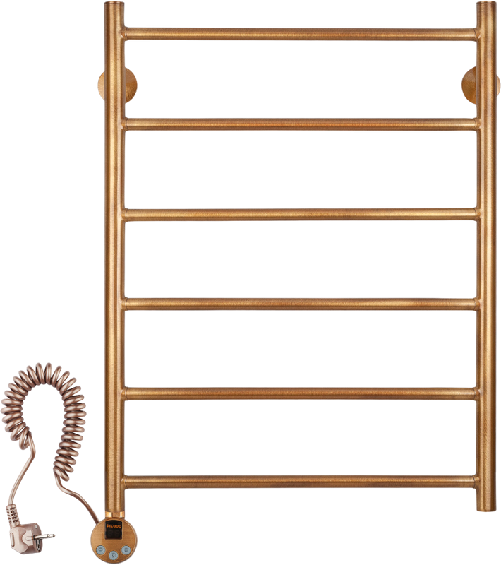 Полотенцесушитель электрический Secado Триада 1 плюс 85x55 см, подключение слева, бронза, лесенка, латунь
