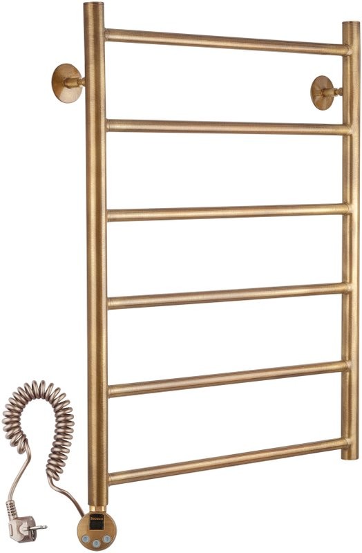Полотенцесушитель электрический Secado Триада 1 плюс 85x55 см, подключение слева, бронза, лесенка, латунь