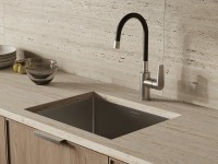 Смеситель для кухни Cersanit Moduo 68231 с гибким изливом, сатин, черный