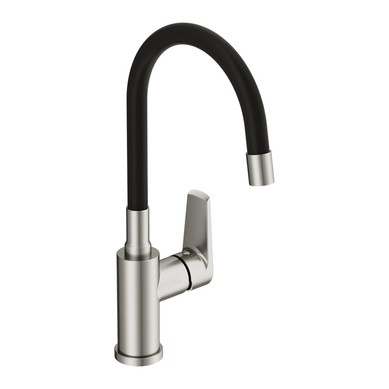 Смеситель для кухни Cersanit Moduo 68231 с гибким изливом, сатин, черный