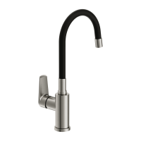 Смеситель для кухни Cersanit Moduo 68231 с гибким изливом, сатин, черный