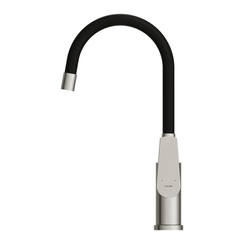 Смеситель для кухни Cersanit Moduo 68231 с гибким изливом, сатин, черный