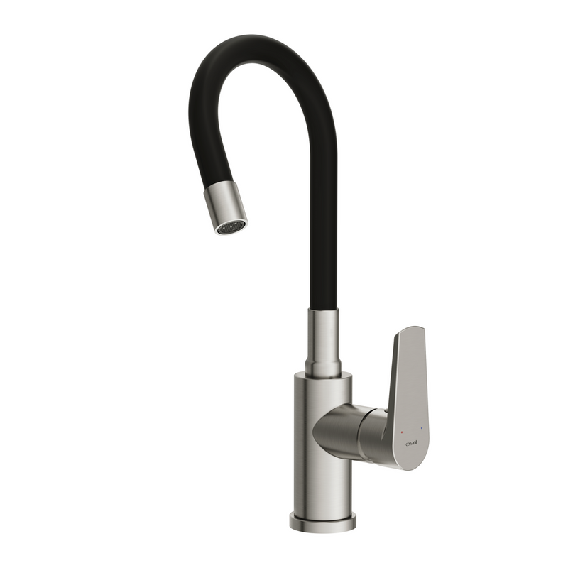 Смеситель для кухни Cersanit Moduo 68231 с гибким изливом, сатин, черный