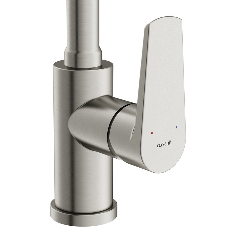 Смеситель для кухни Cersanit Moduo 68231 с гибким изливом, сатин, черный