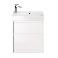 Тумба с раковиной Dreja Slim 65 подвесная, белый глянец