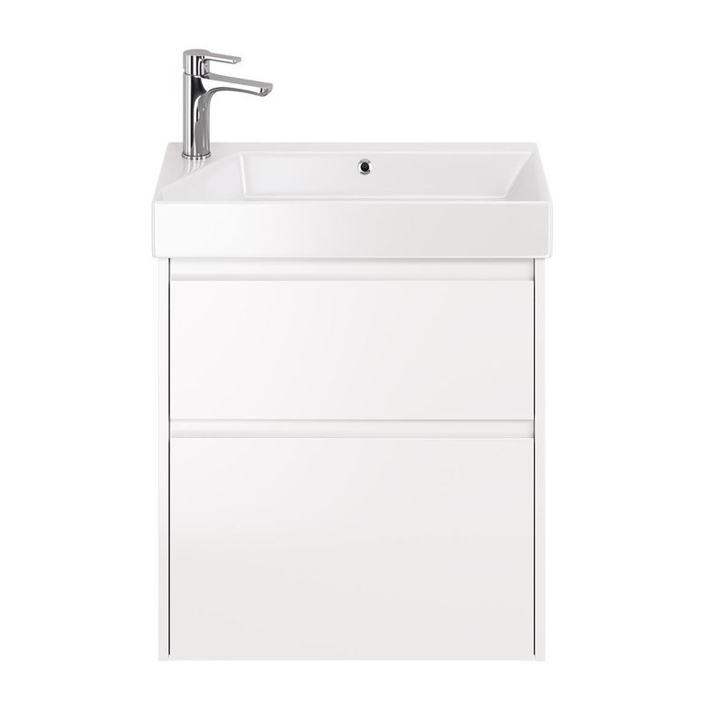 Тумба с раковиной Dreja Slim 65 подвесная, белый глянец