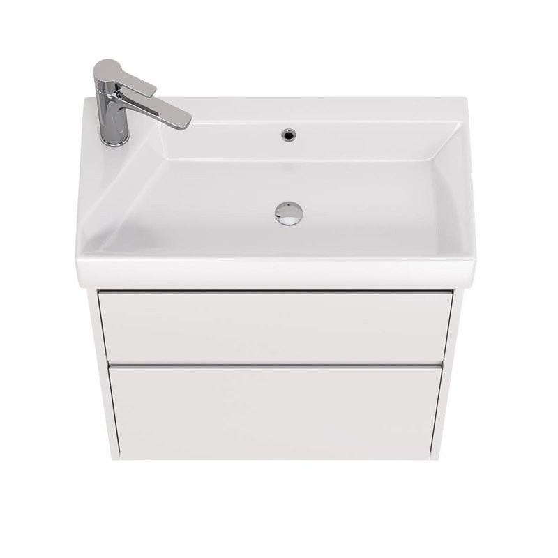 Тумба с раковиной Dreja Slim 65 подвесная, белый глянец