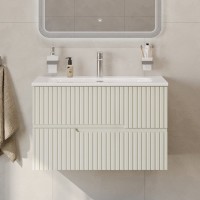 Тумба с раковиной Cezares Duet 80 альпака брашированная, раковина Cezares CZR-8073-80