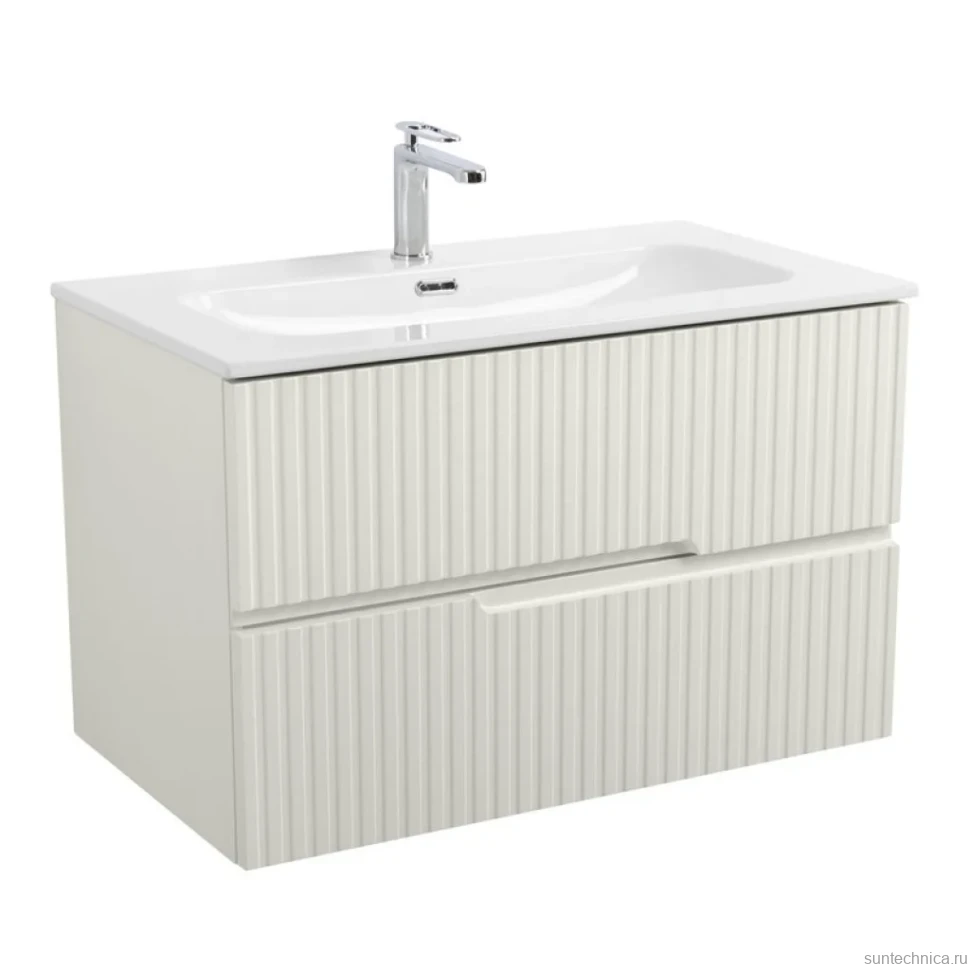 Тумба с раковиной Cezares Duet 80 альпака брашированная, раковина Cezares CZR-8073-80