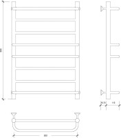 Полотенцесушитель водяной Secado Модена 2 85x55 см, матовый черный, лесенка