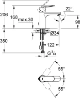 Смеситель для раковины Grohe Eurosmart Cosmopolitan 23326000