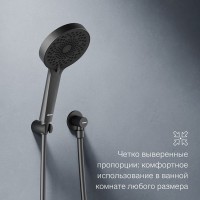 Душевая система с тропическим душем Damixa Apollo 947510300 черная матовая, скрытого монтажа, смеситель для 3 потребителей, излив, верхний душ, встраиваемый душевой комплект, гарантия 10 лет, Дания